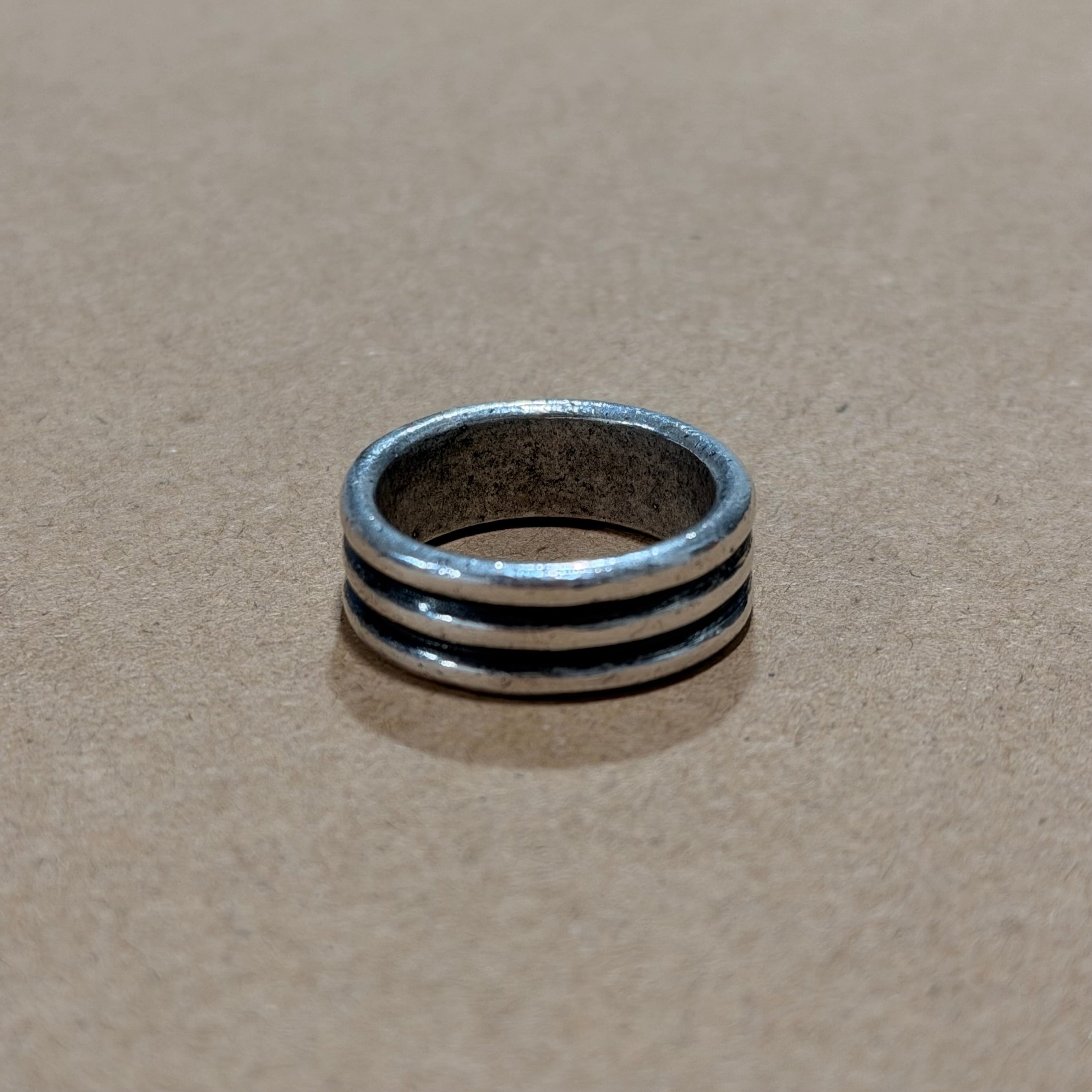 Sterling Chunky Stacked Band Ring Sz 10