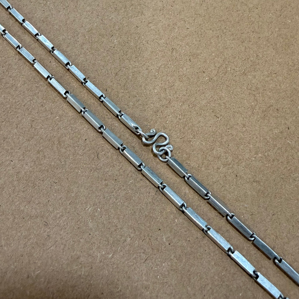Sterling Bar Link Necklace 20 in