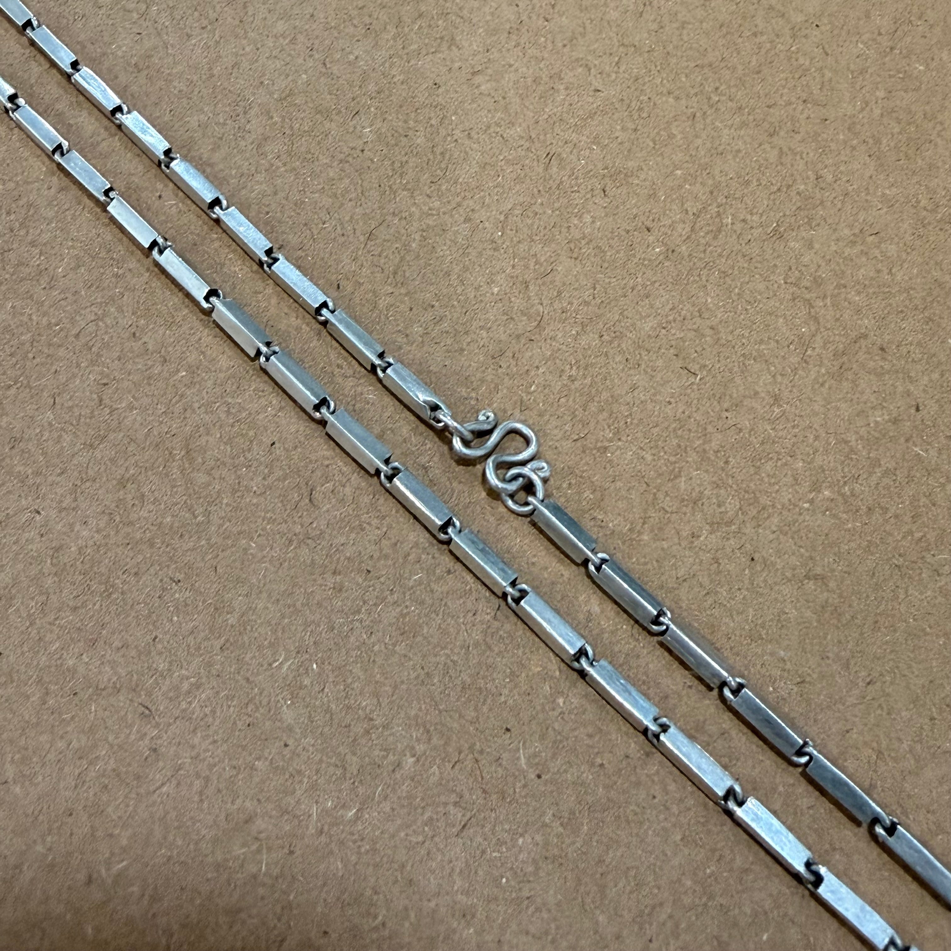 Sterling Bar Link Necklace 20 in