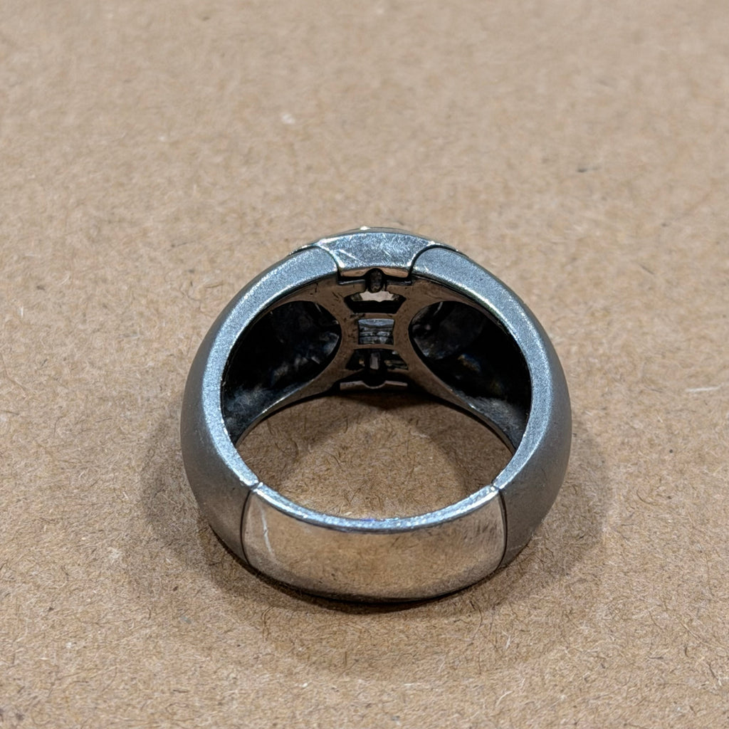 Sterling Matte Gray Cubic Zirconia Ring Sz 7.5