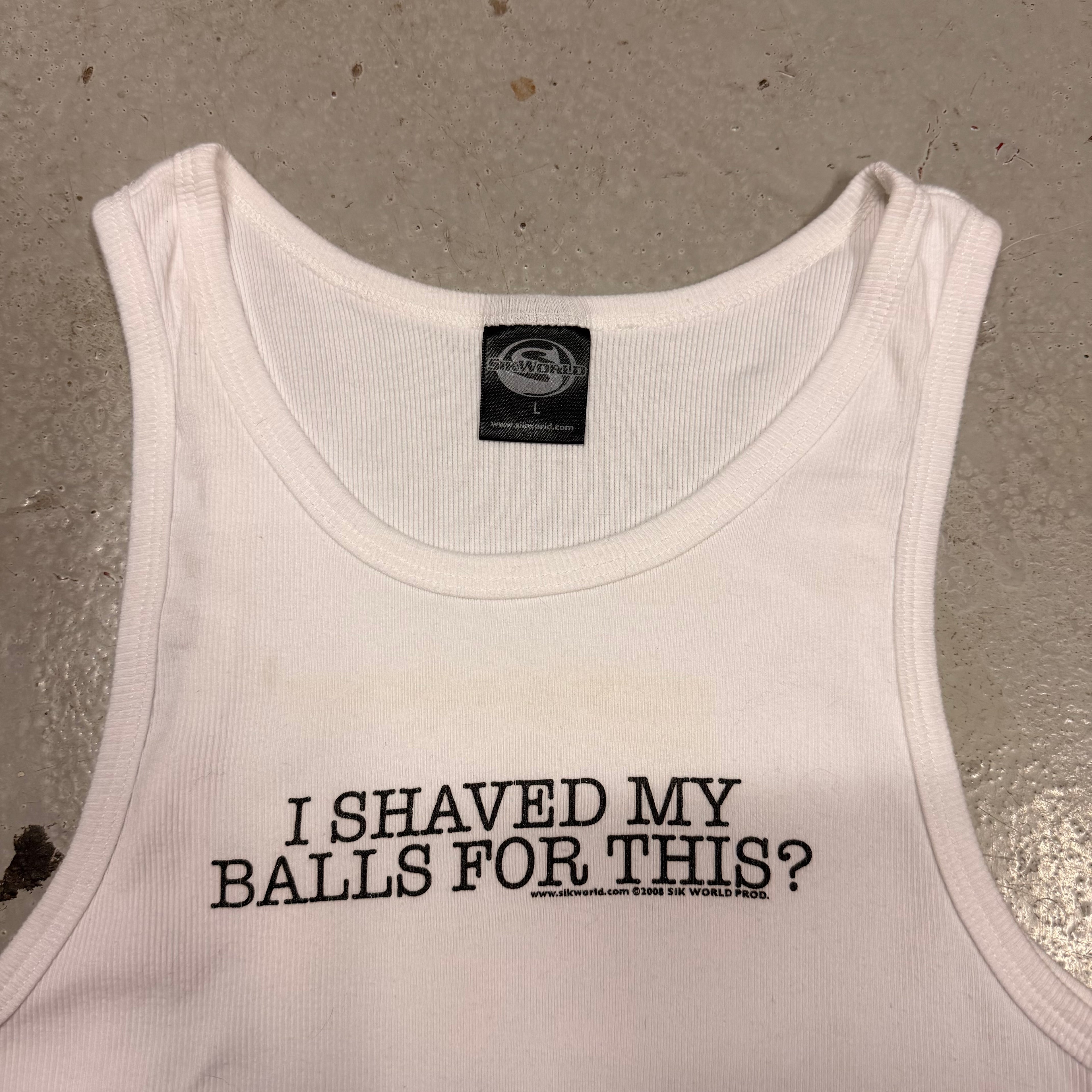 Sikworld Shaved My Balls Tank Top Shirt (L)