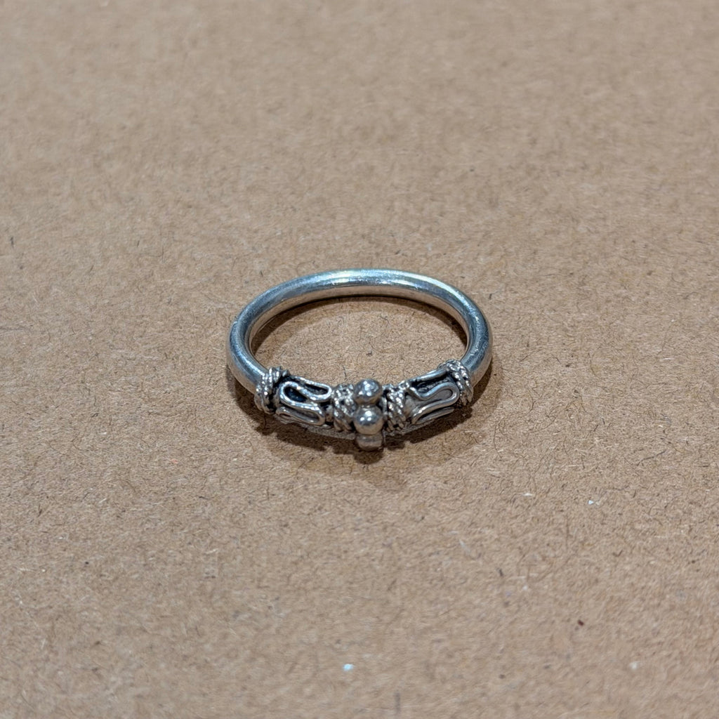 Sterling Bali Style Rounded Band Ring Sz 6