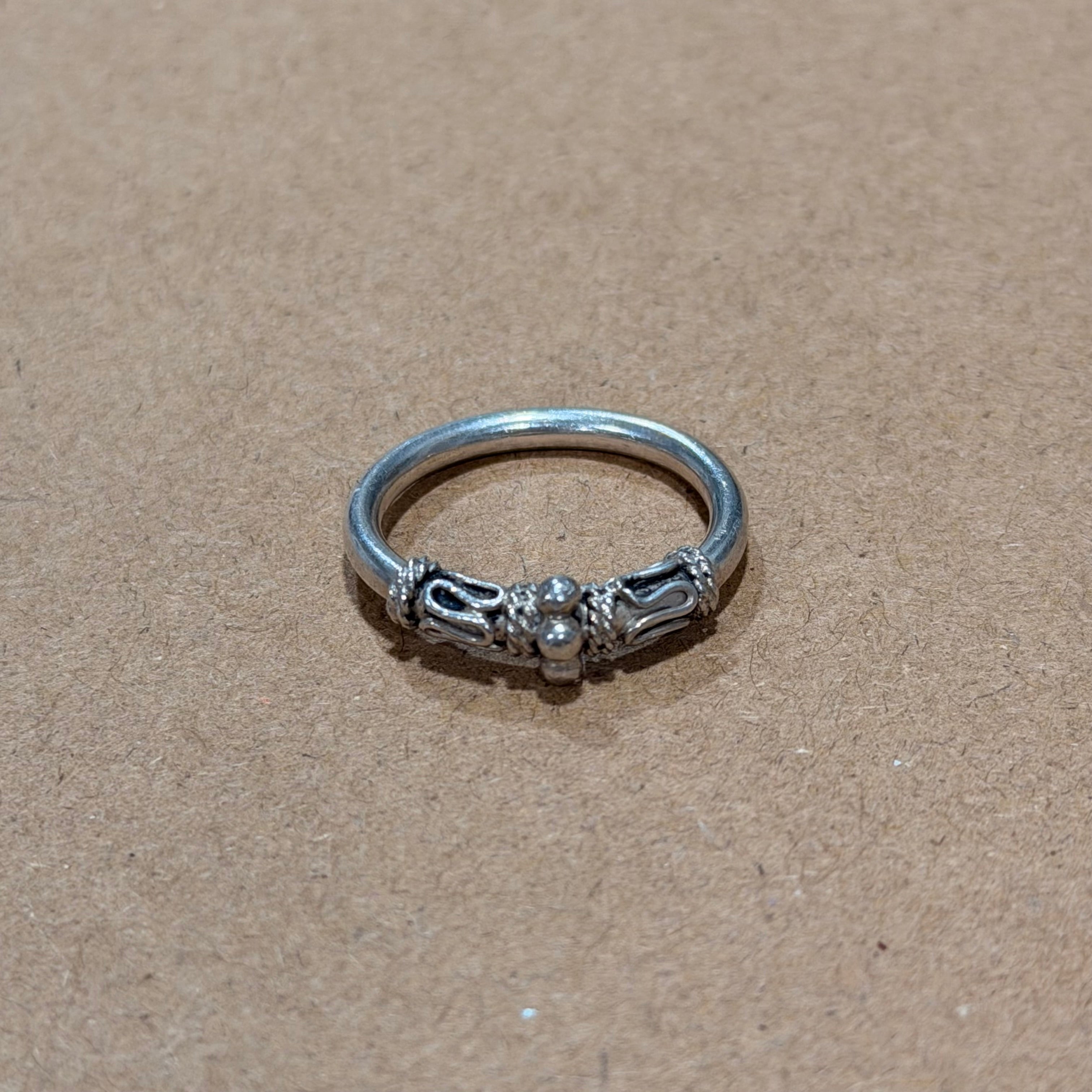 Sterling Bali Style Rounded Band Ring Sz 6