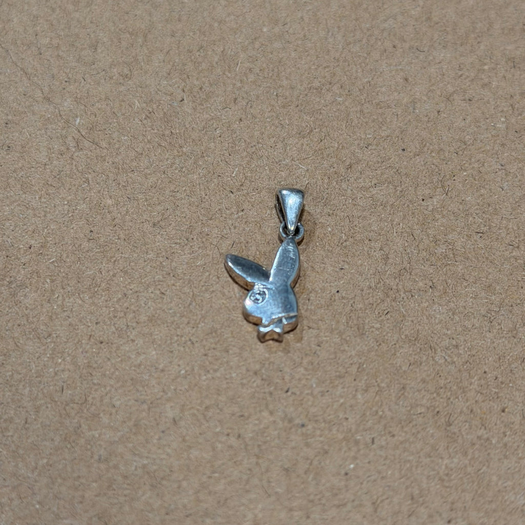 Sterling Mini Playboy Bunny Pendant / Charm