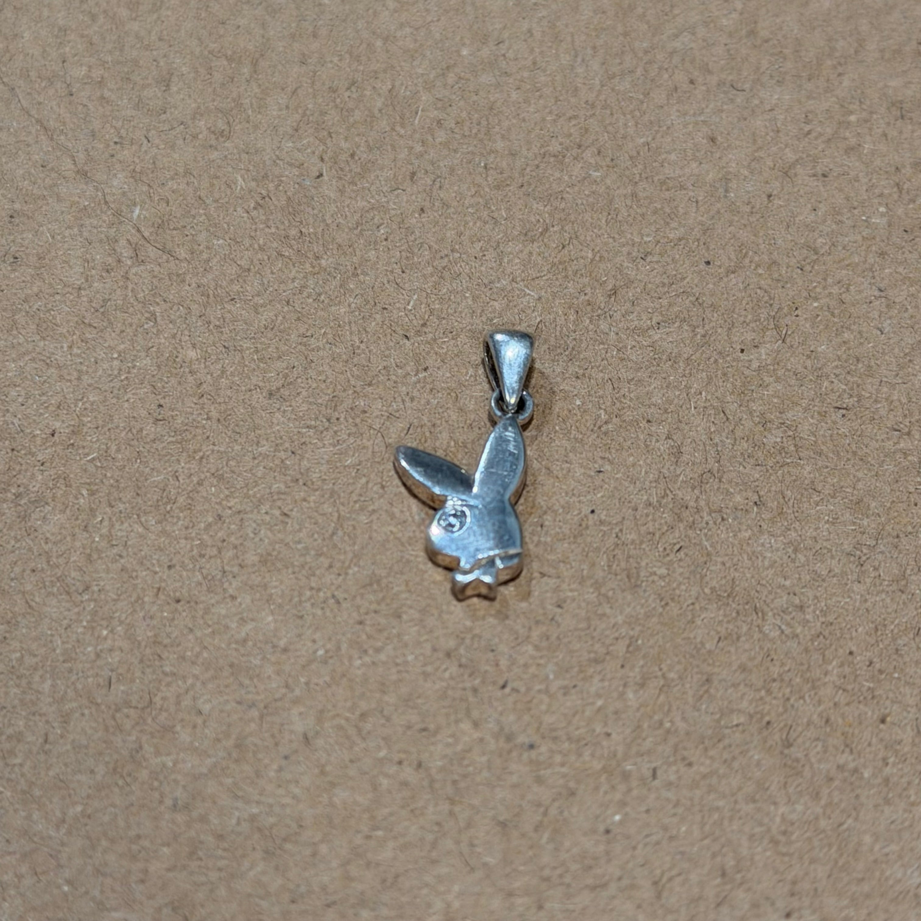 Sterling Mini Playboy Bunny Pendant / Charm