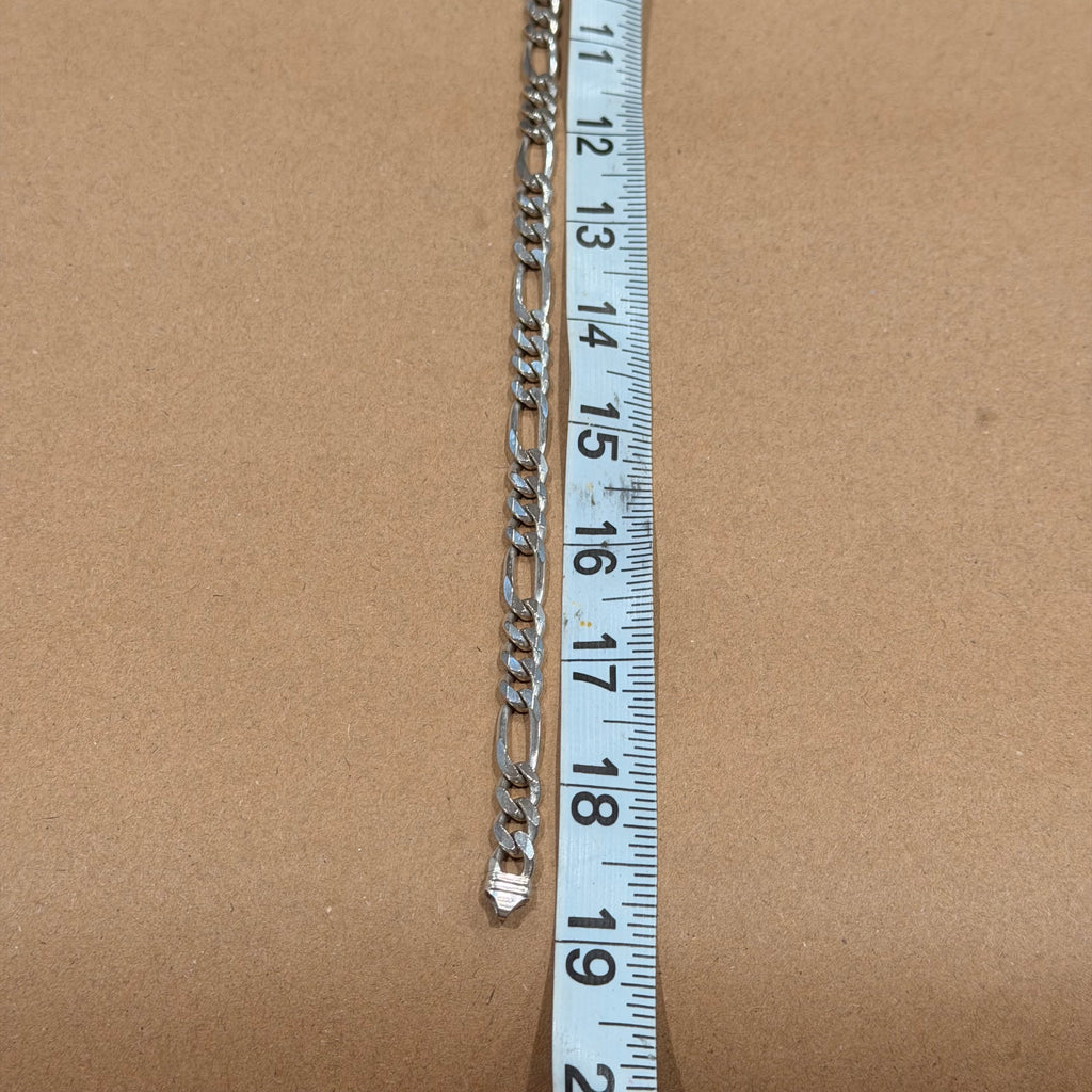 Sterling Solid Heavyweight Figaro Link Necklace 19 in