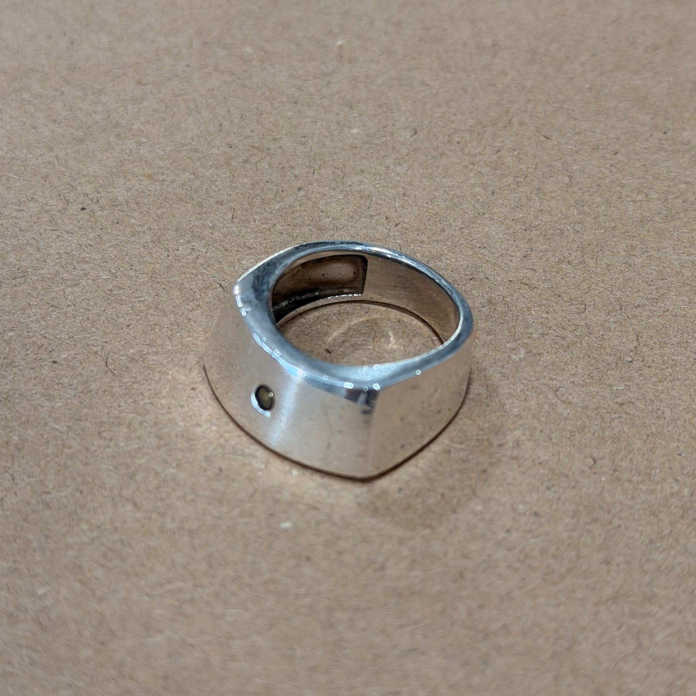 Sterling Slanted Stone Ring Sz 7.25