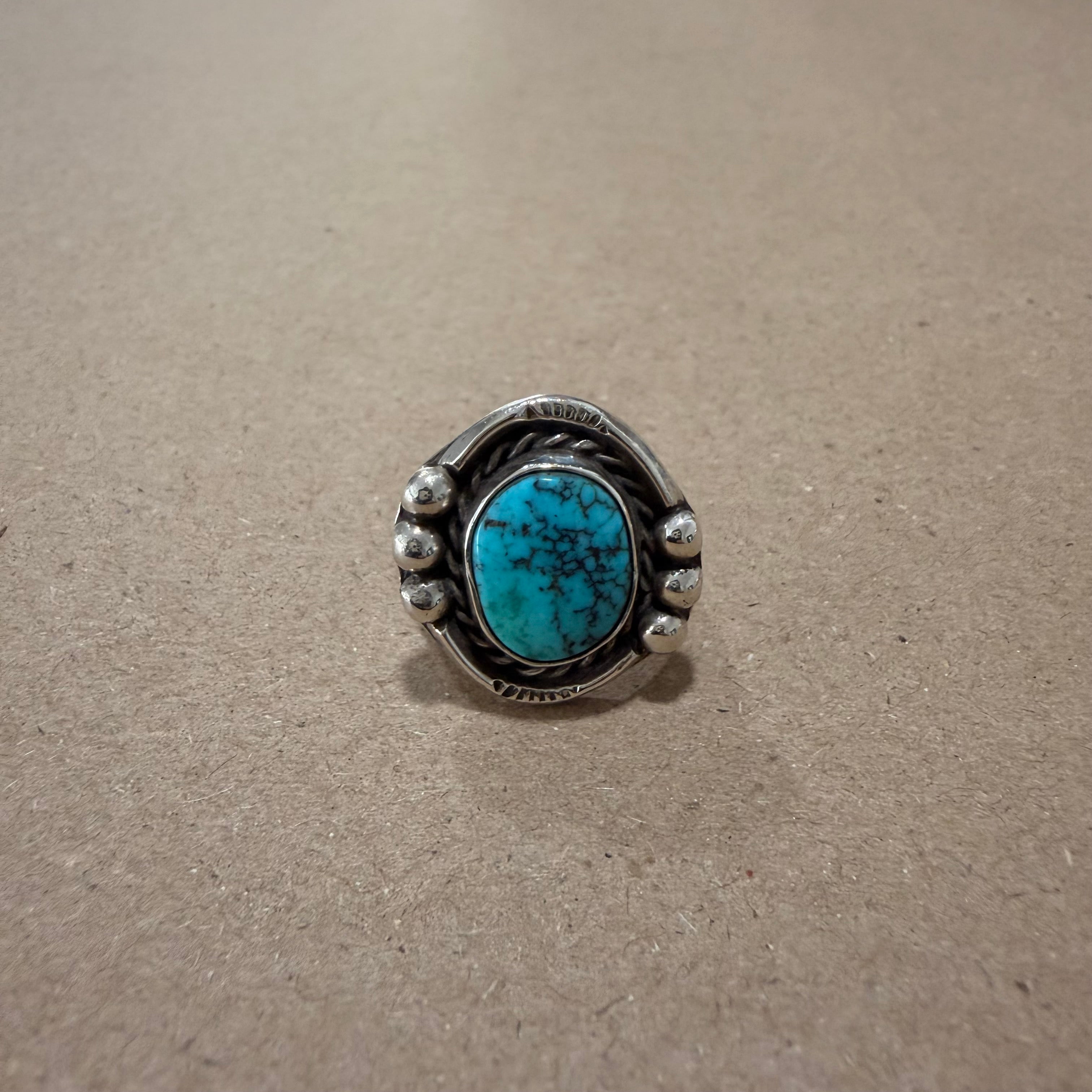Turquoise & Sterling Southwest Ring Sz 6