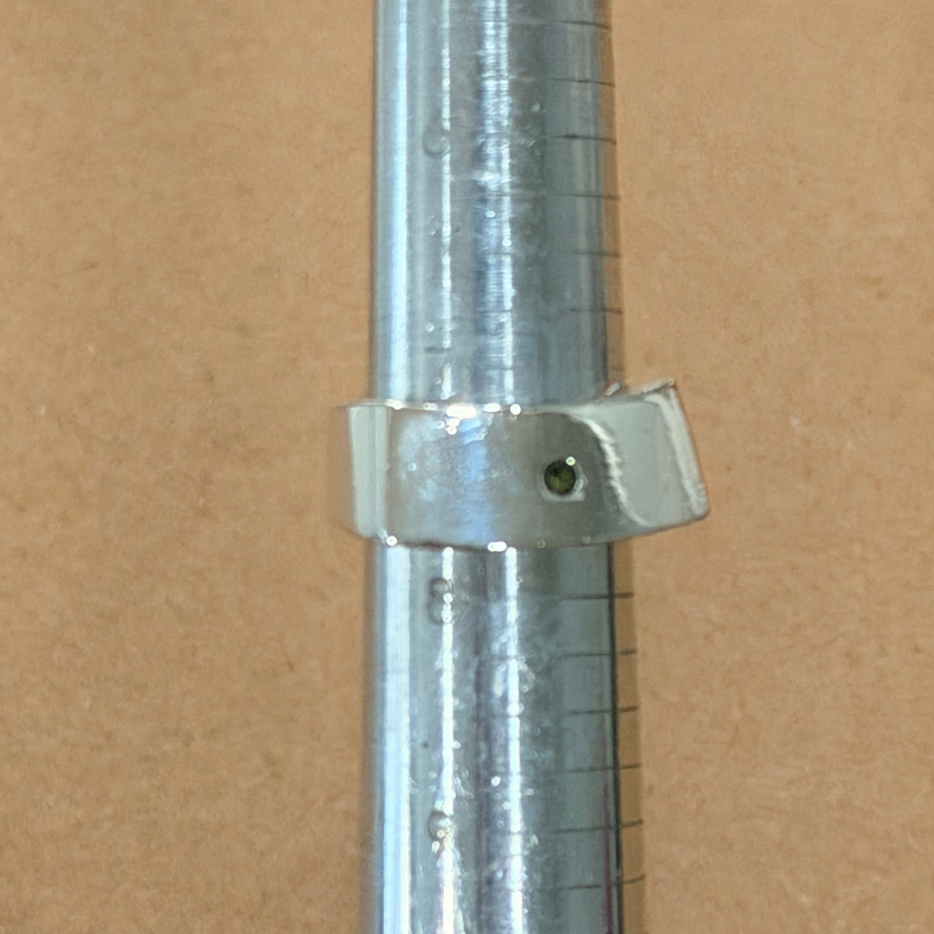 Sterling Slanted Stone Ring Sz 7.25