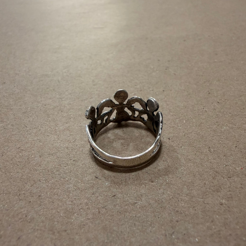 Sterling Angel Crown Ring Sz 7.5