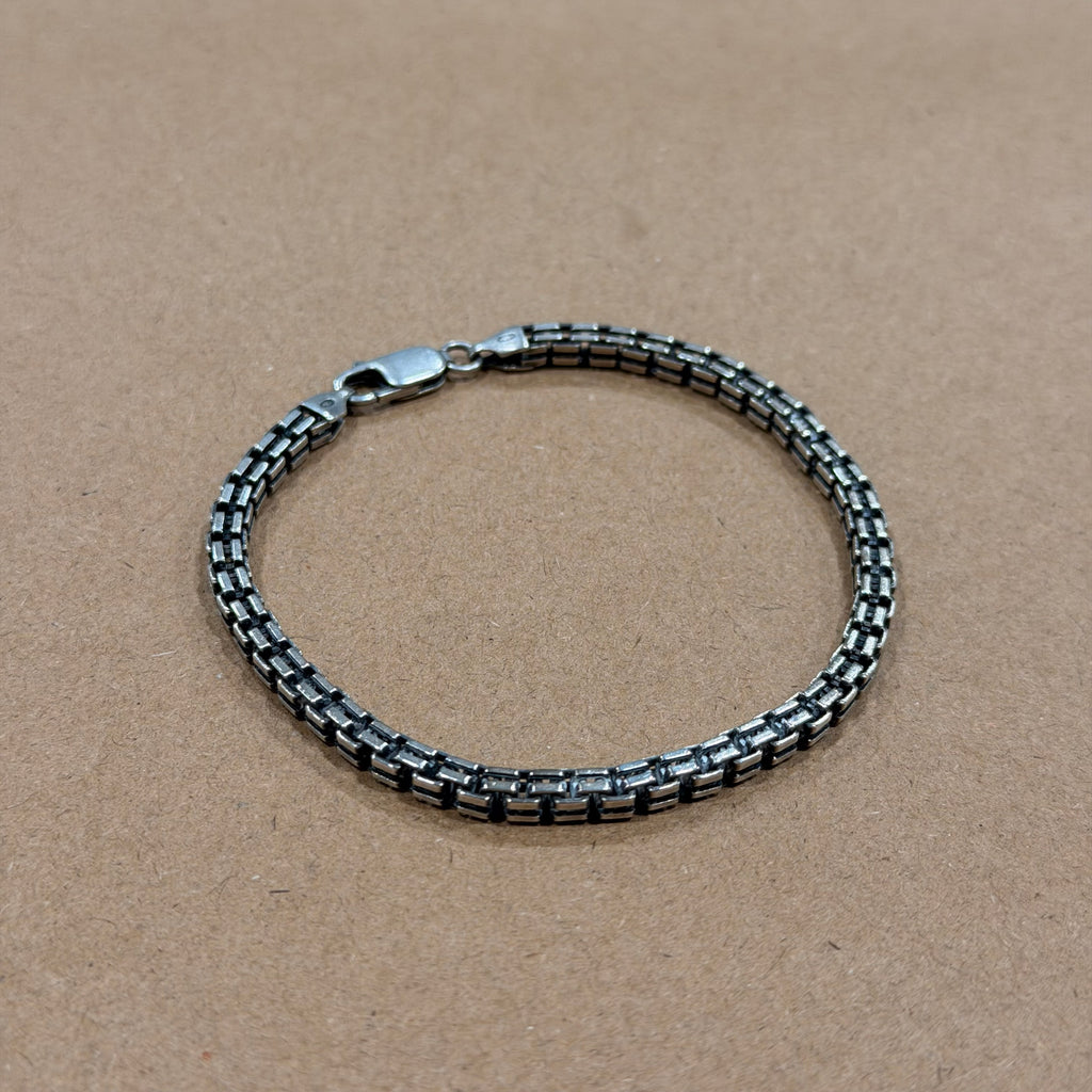 Sterling Double Box Link Bracelet 8 in