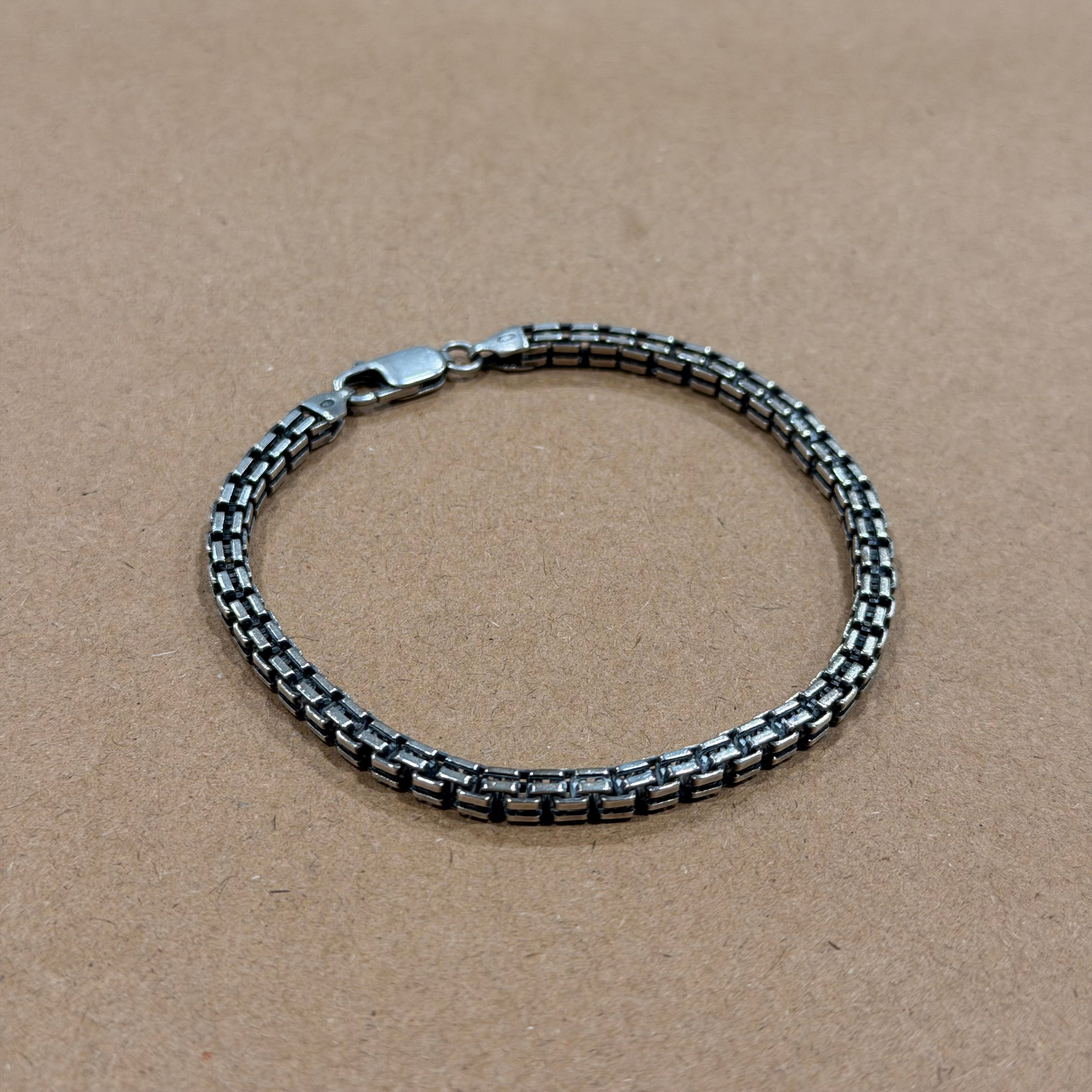 Sterling Double Box Link Bracelet 8 in