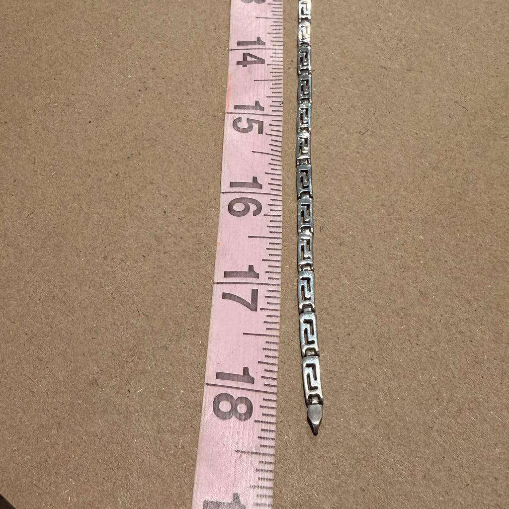 Sterling Greek Key Link Necklace 18 in