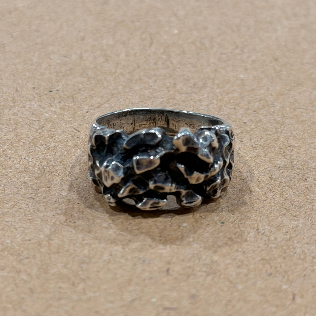 Sterling Brutalist Nugget Ring Sz 5.75
