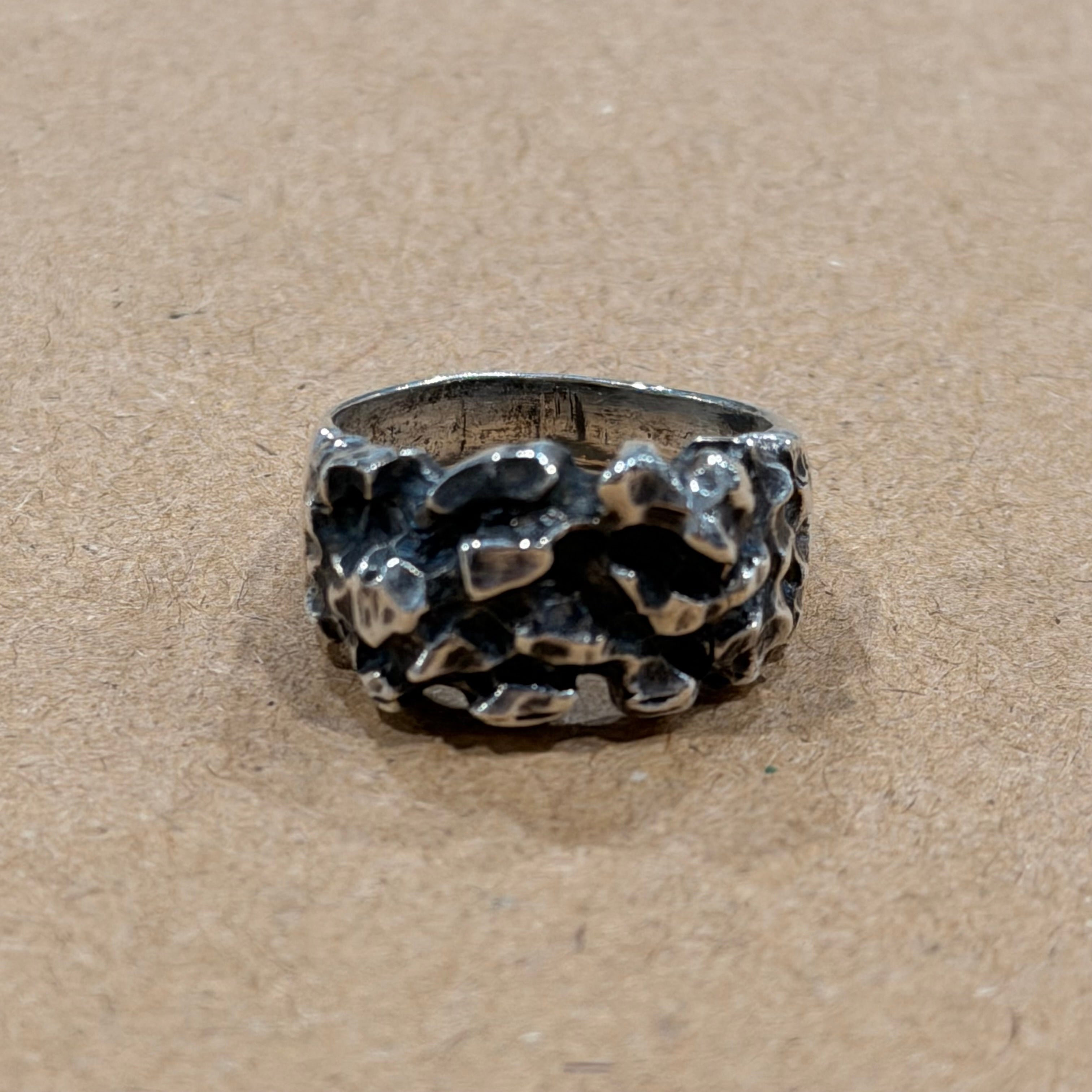 Sterling Brutalist Nugget Ring Sz 5.75