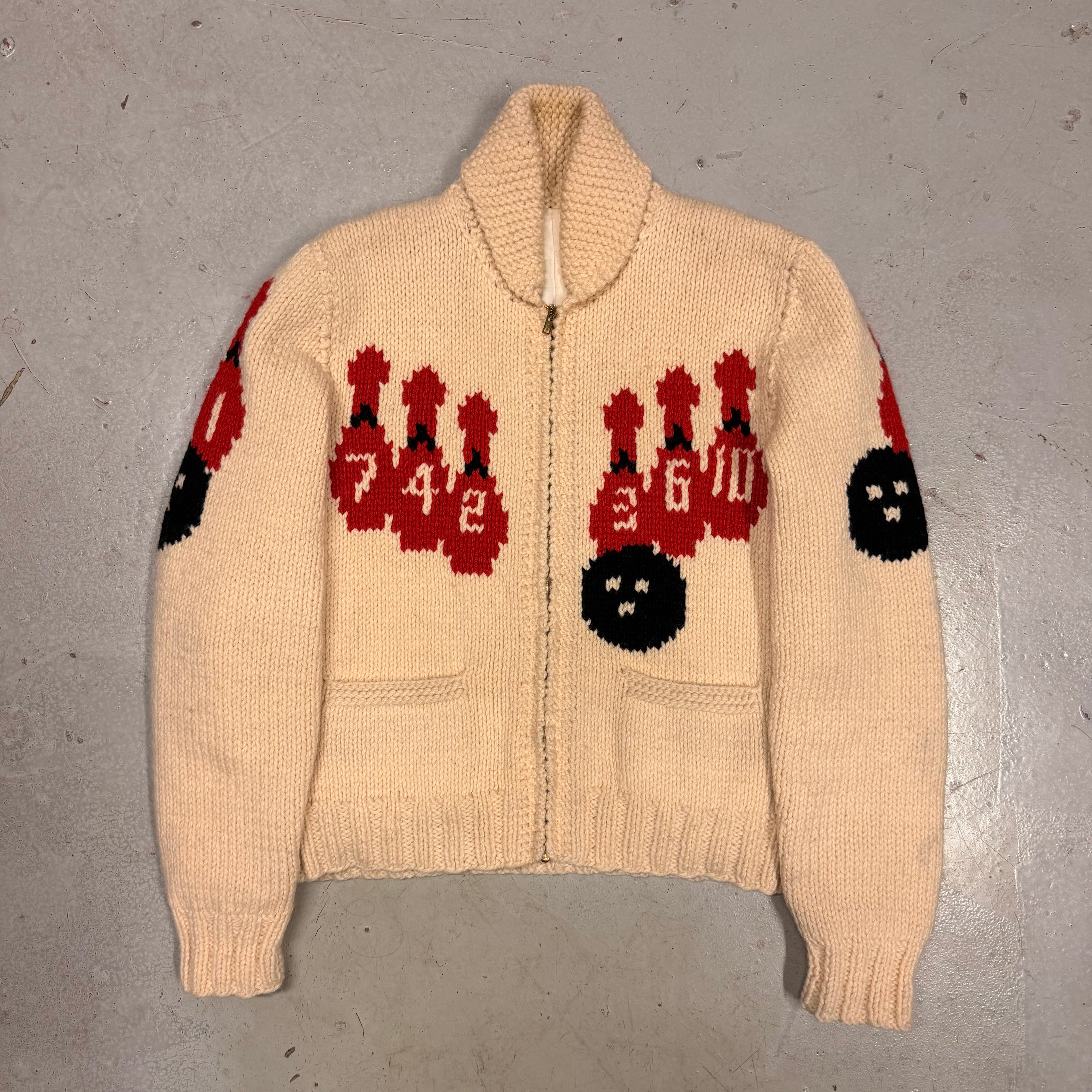 Vintage 50's Bowling Cowichan Knitted Jacket (L)