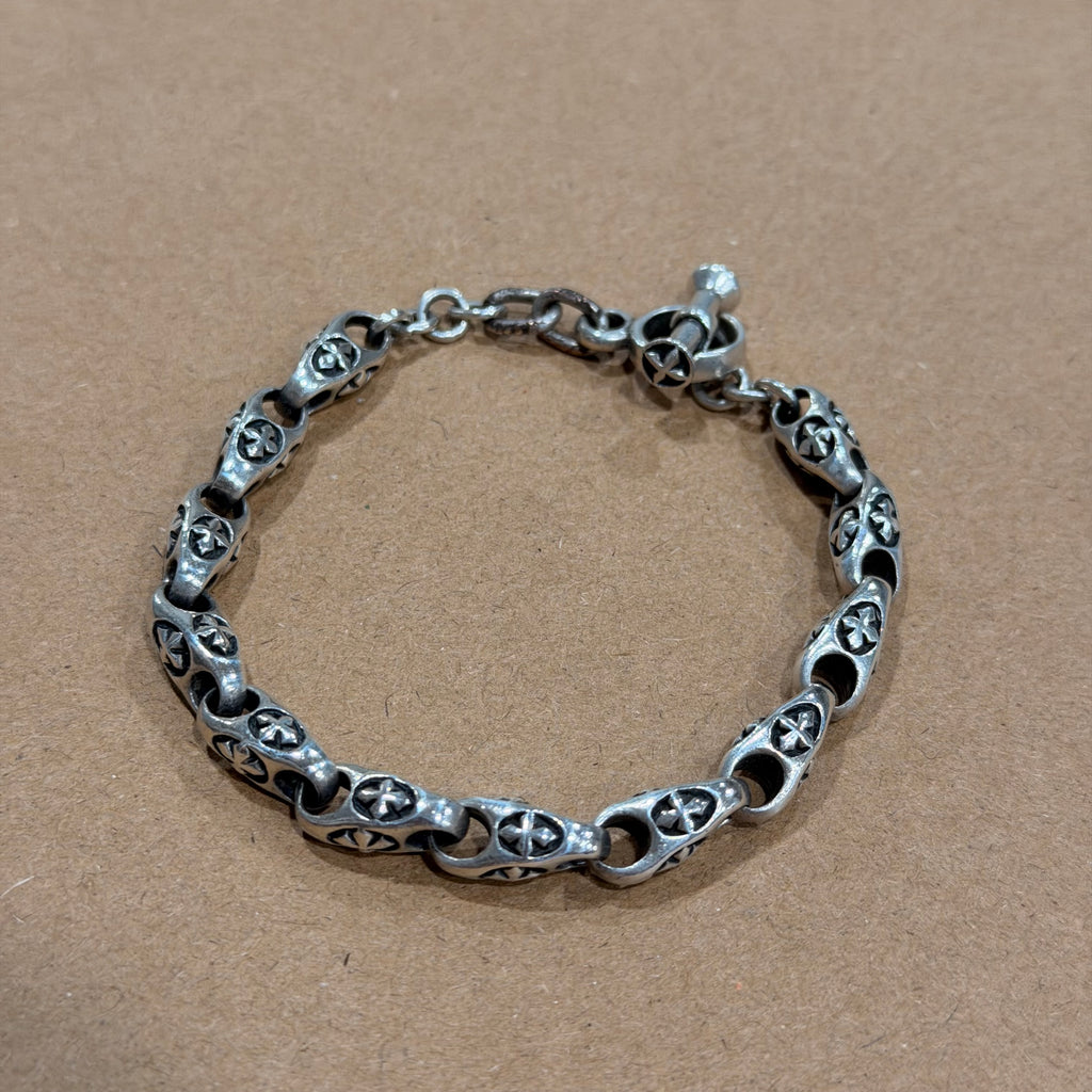 Sterling Chunky Cross Link Bracelet
