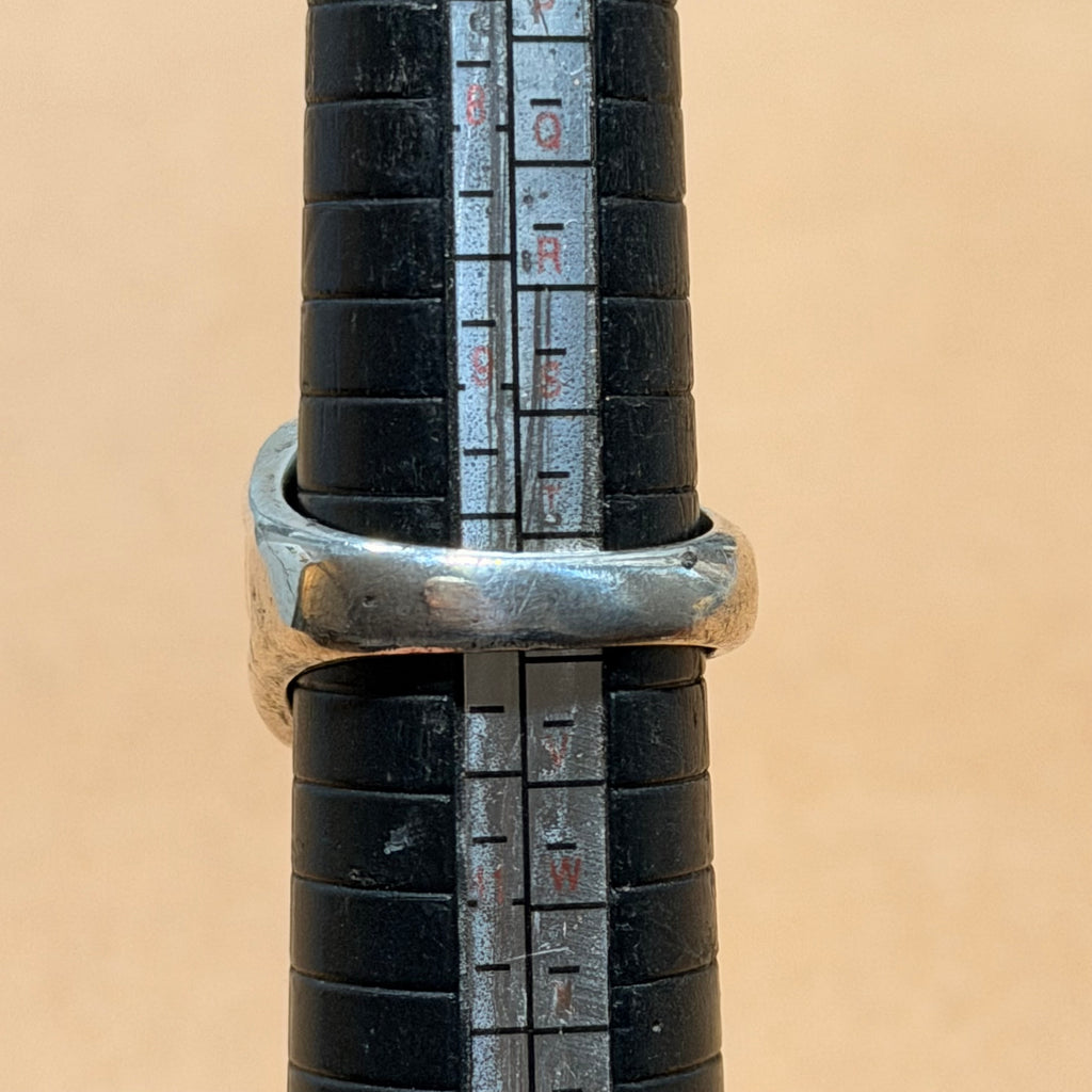 Sterling Gold Inlay Signet Ring Sz 10