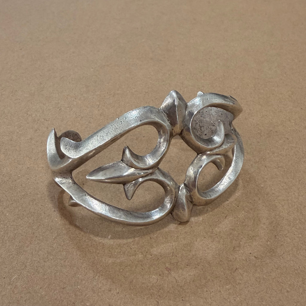 Massive Silver Sand Casted Navajo Cuff Bracelet 7 in