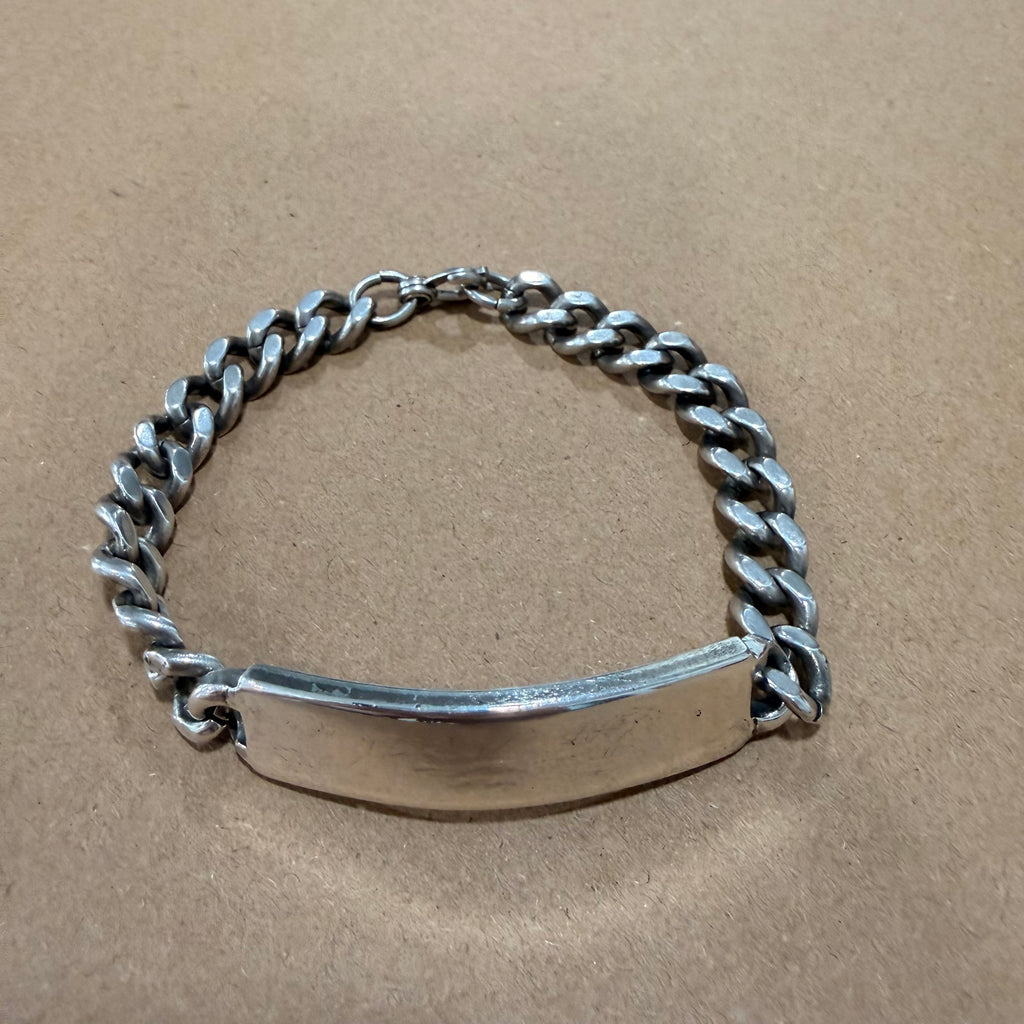 Sterling Elco ID Name Plate Curb Bracelet 8.5 in