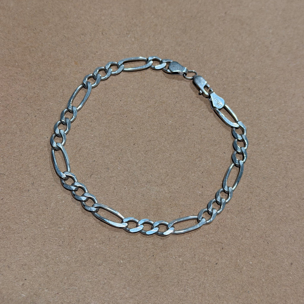 Sterling Figaro Link Bracelet 8.5 in