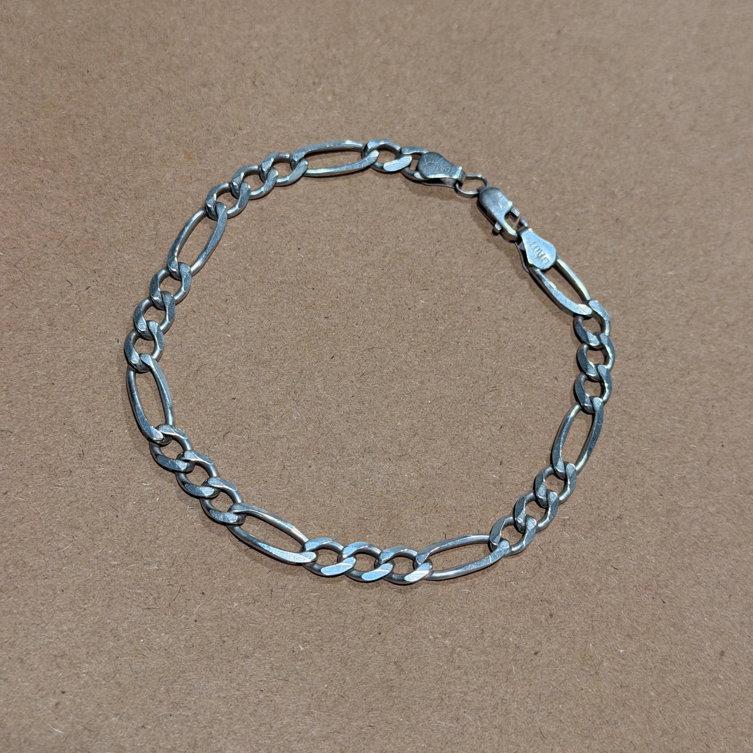 Sterling Figaro Link Bracelet 8.5 in