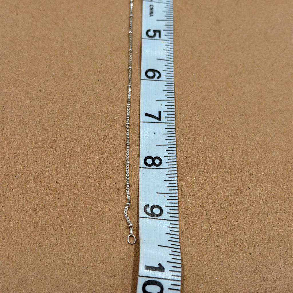 Sterling Thin Box Link W/ Balls Bracelet 9.5 in