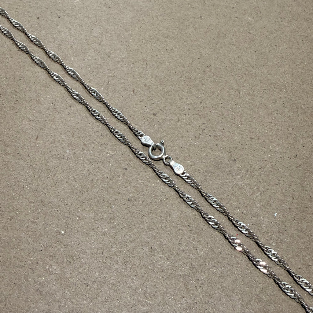 Sterling Twisted Rope Chain Necklace 29 in