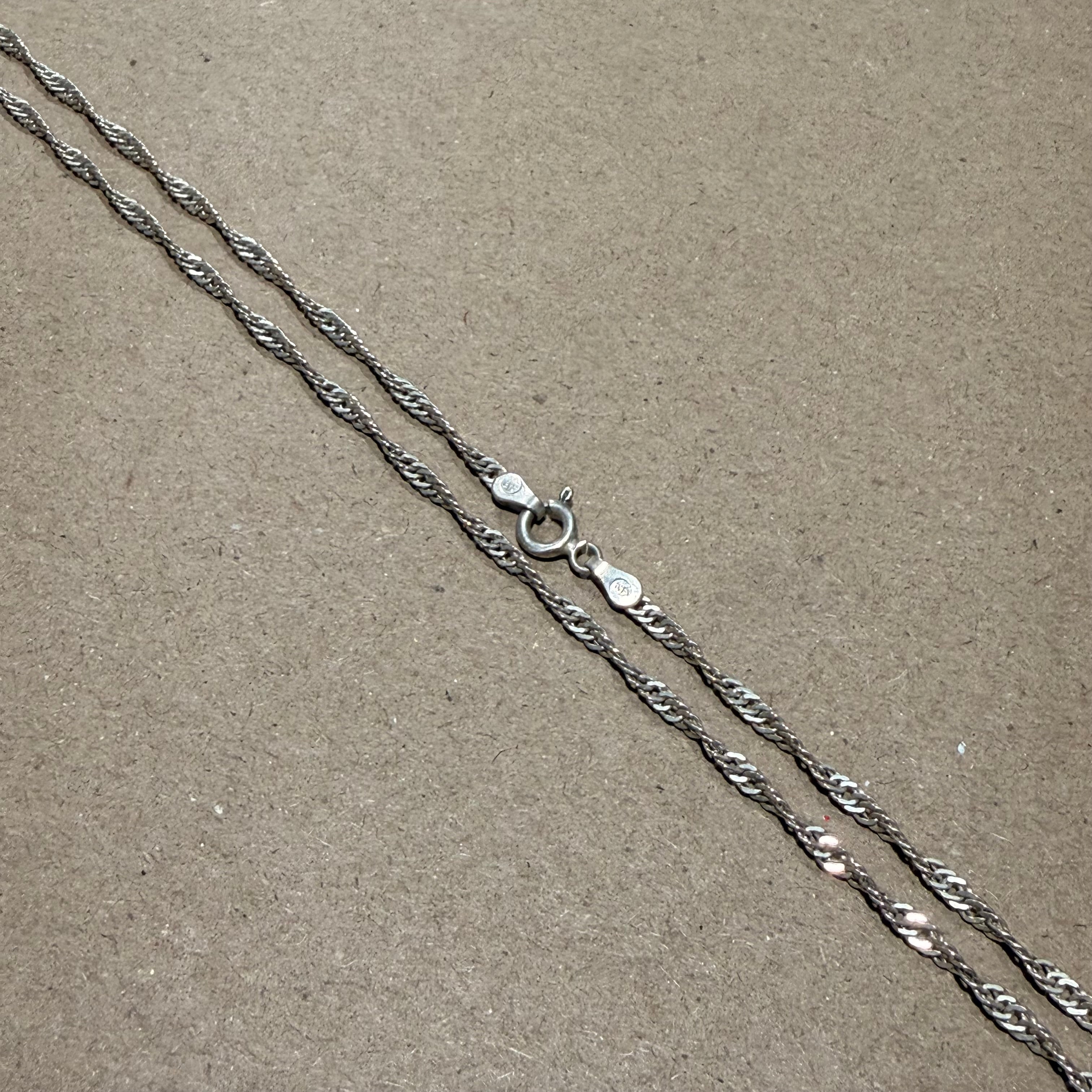 Sterling Twisted Rope Chain Necklace 29 in