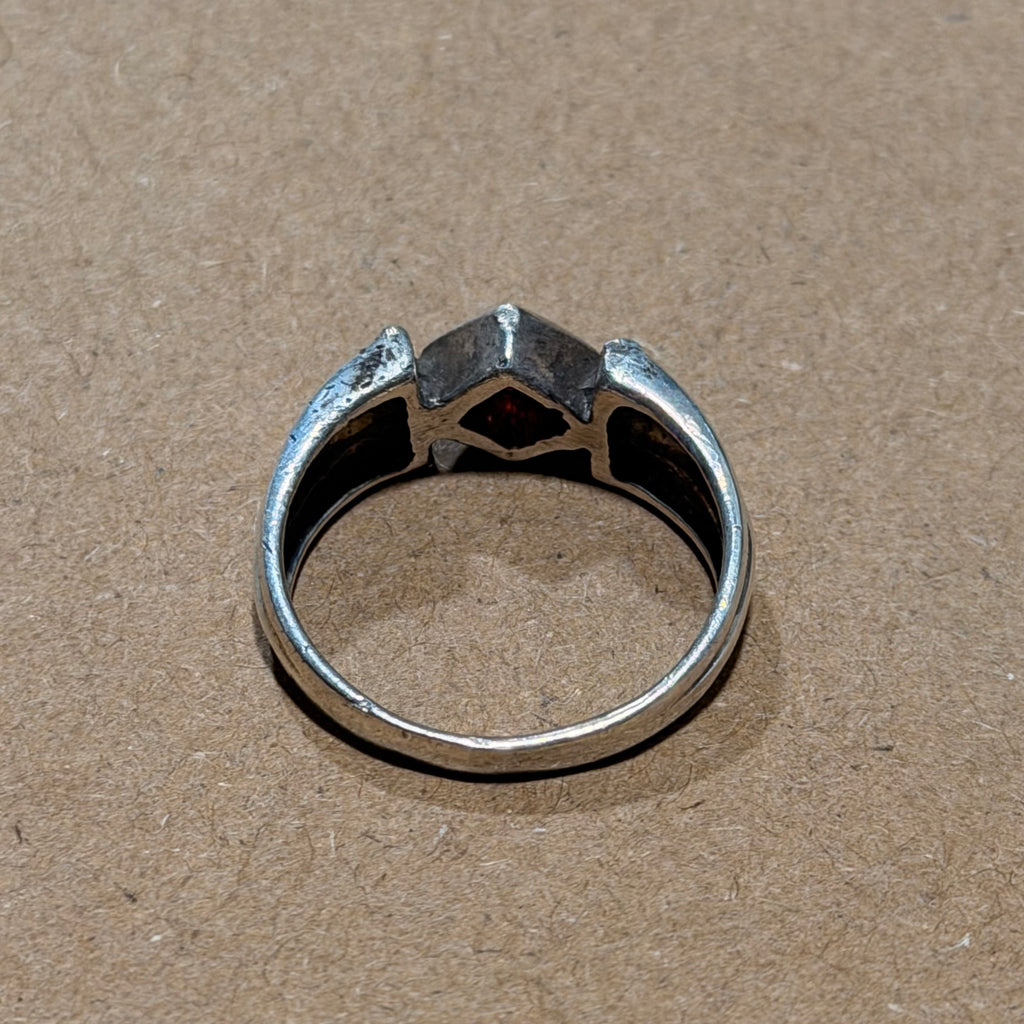 Sterling Mini Garnet Ring Sz 5
