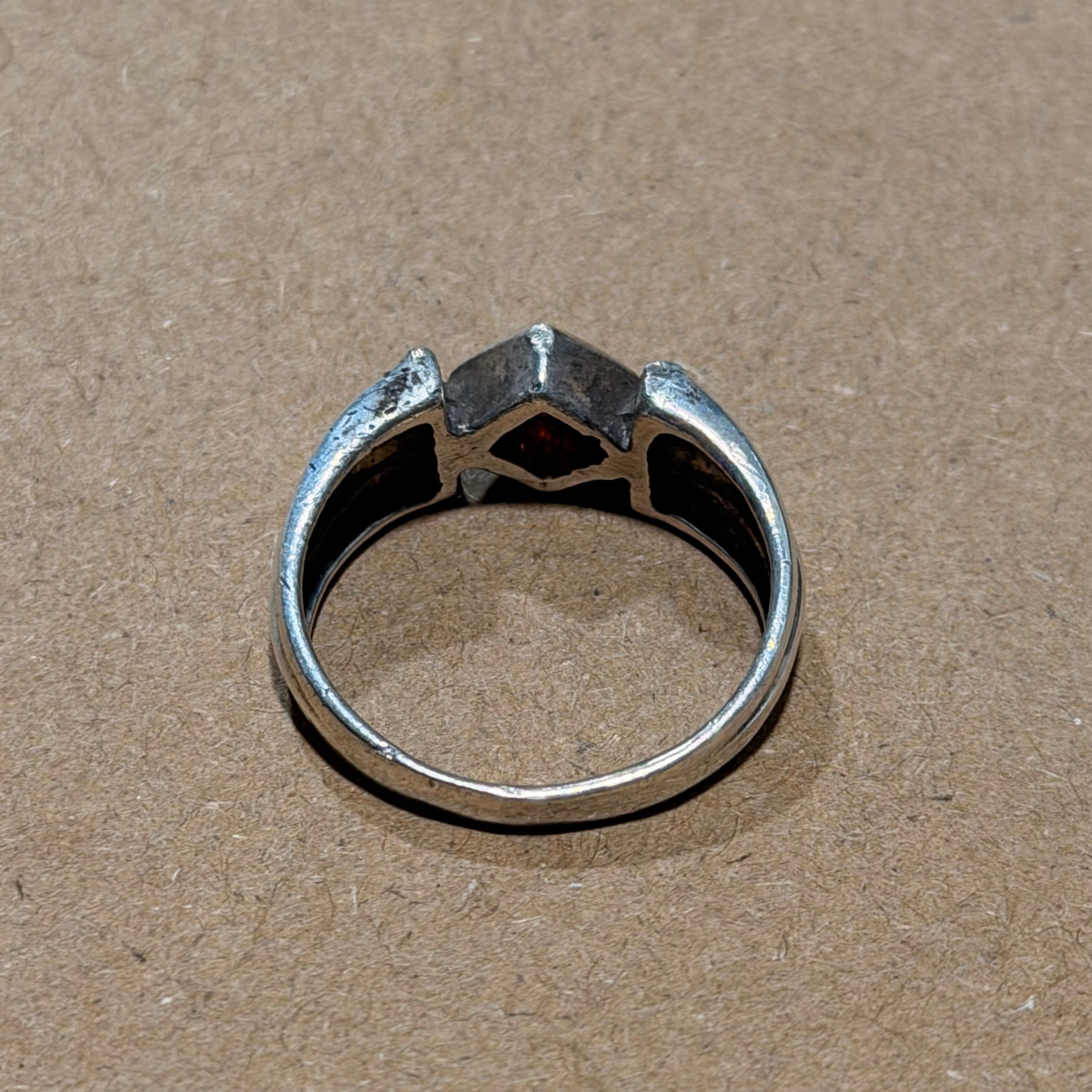 Sterling Mini Garnet Ring Sz 5