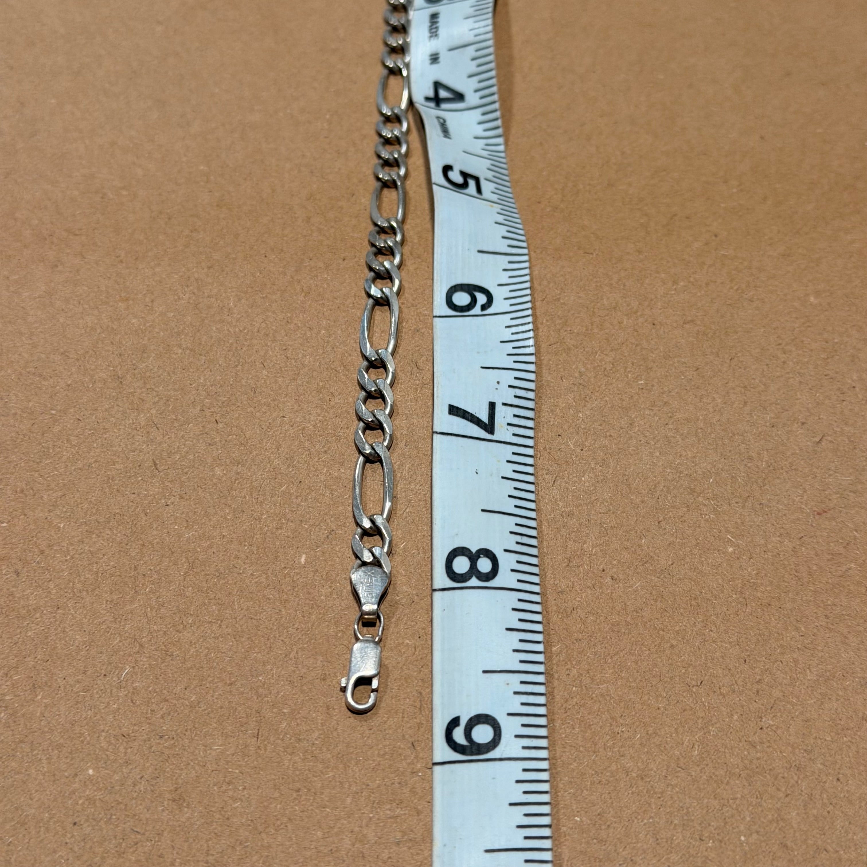 Sterling Figaro Link Bracelet 8.5 in