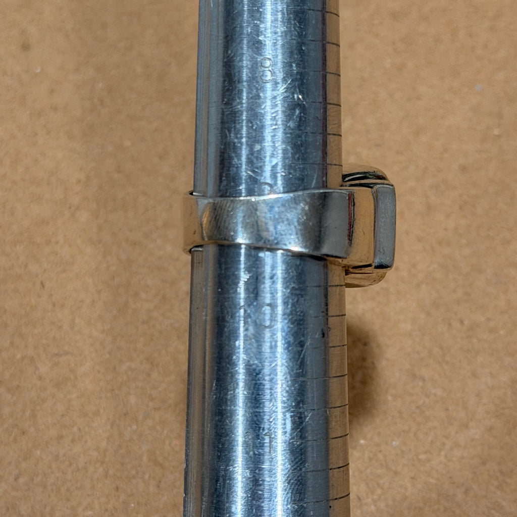 Chunky Sterling Tortoise Shell Ring Sz 9