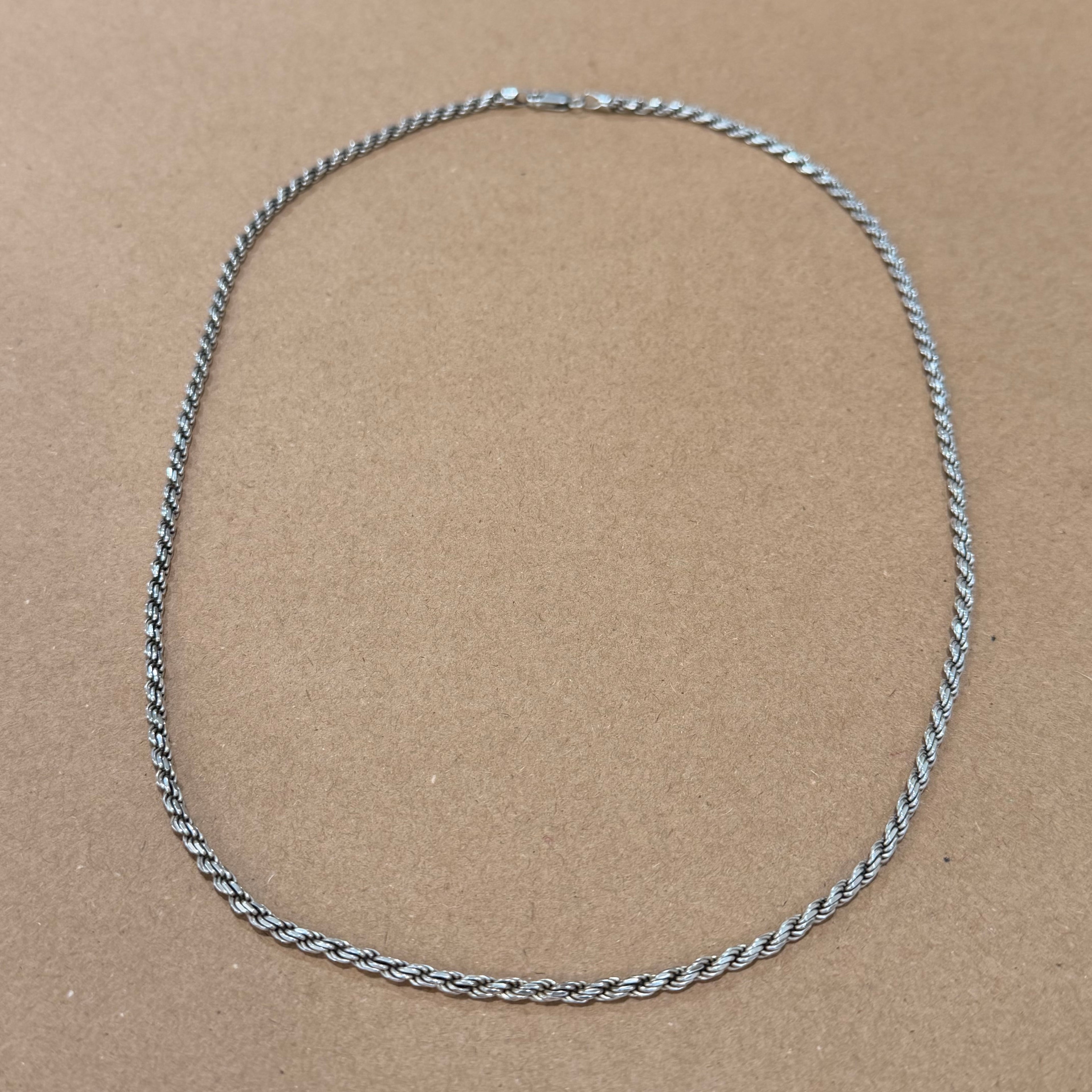 Hefty Sterling Rope Chain Necklace 24 in