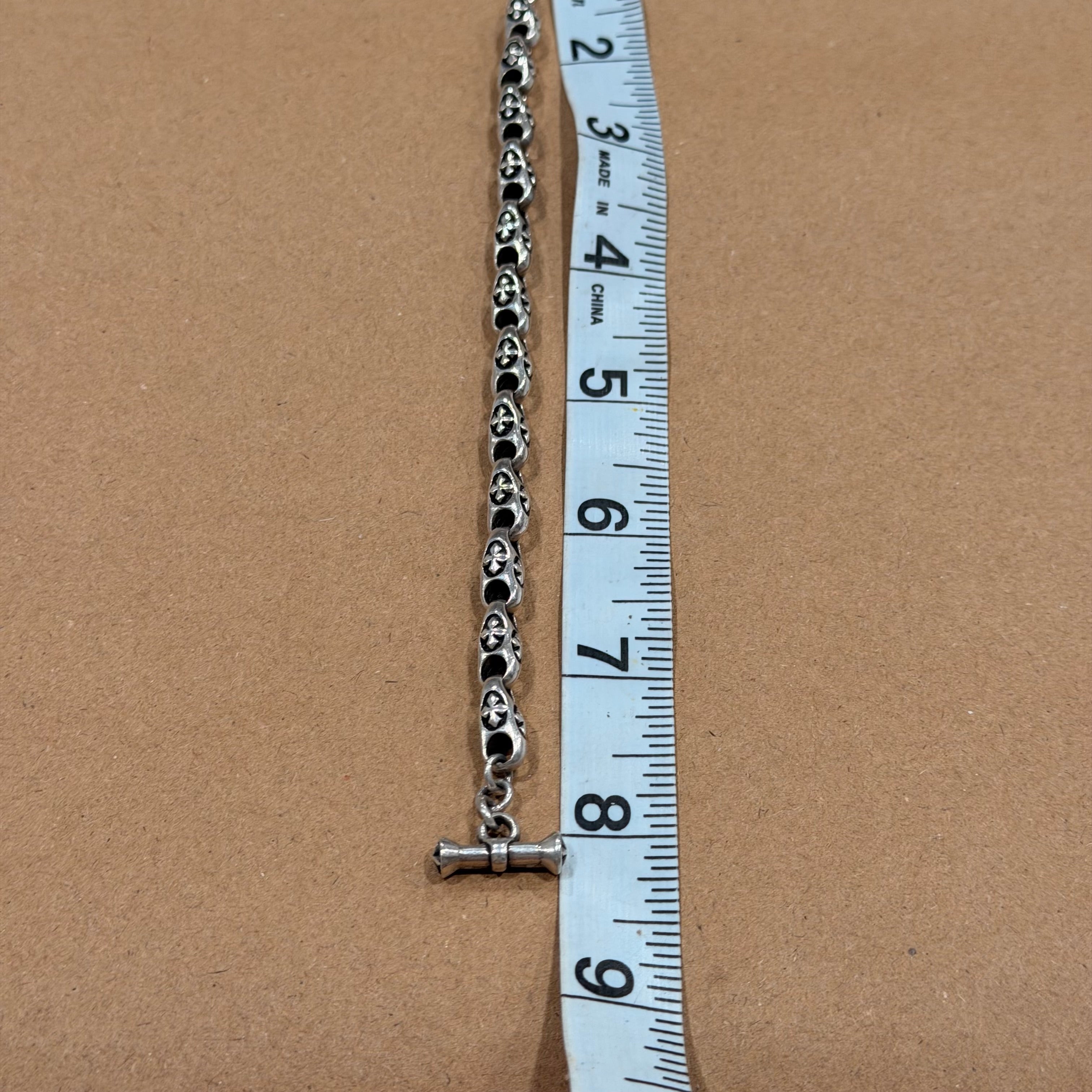 Sterling Chunky Cross Link Bracelet