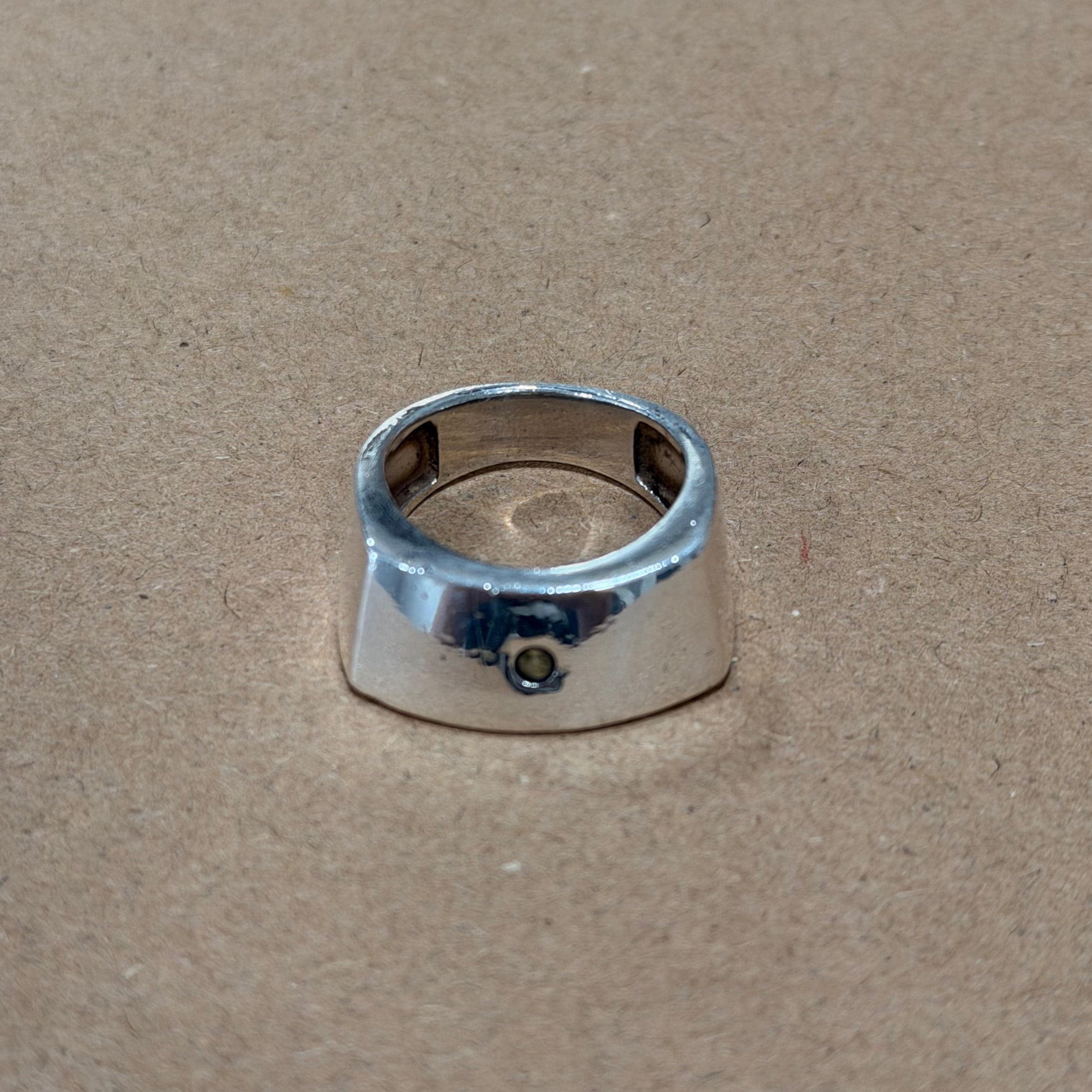 Sterling Slanted Stone Ring Sz 7.25