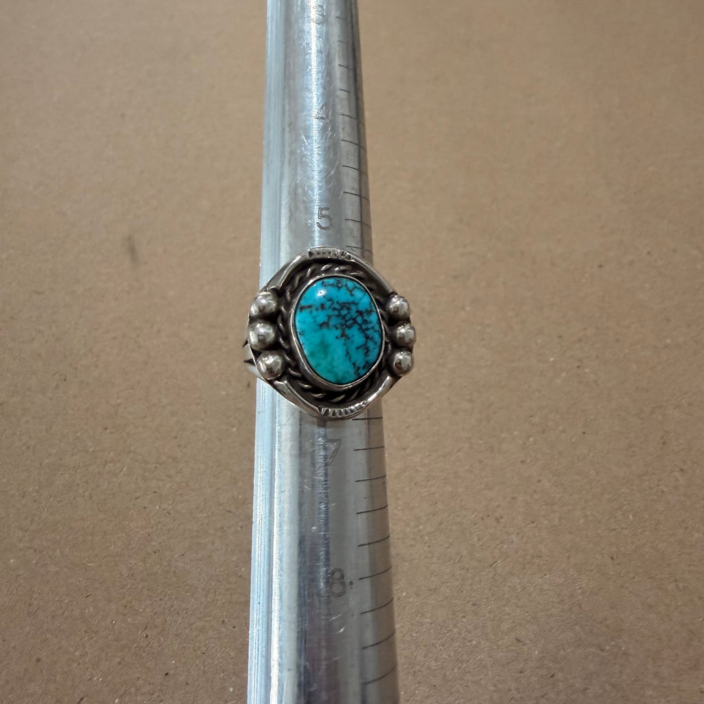 Turquoise & Sterling Southwest Ring Sz 6