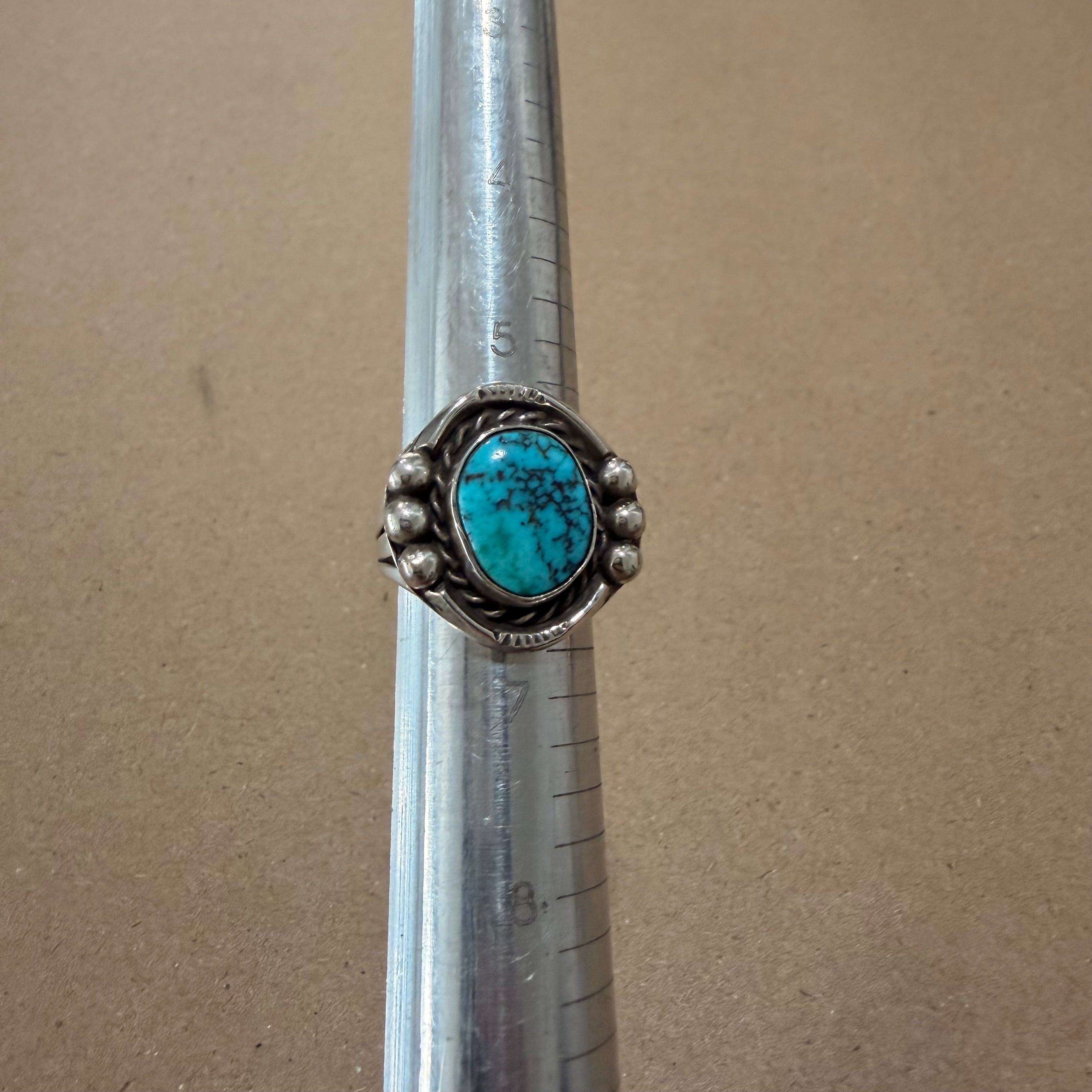 Turquoise & Sterling Southwest Ring Sz 6