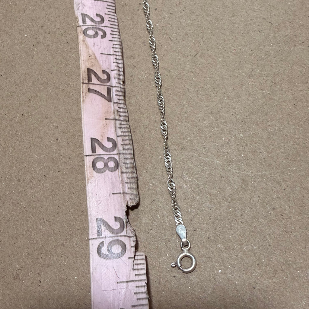 Sterling Twisted Rope Chain Necklace 29 in