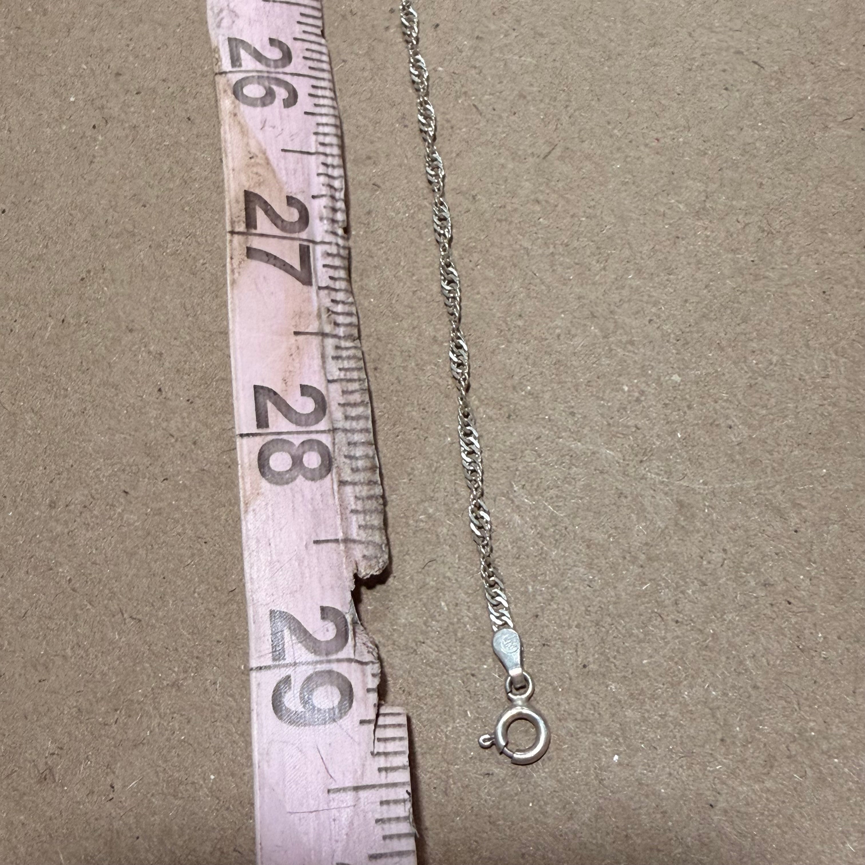 Sterling Twisted Rope Chain Necklace 29 in