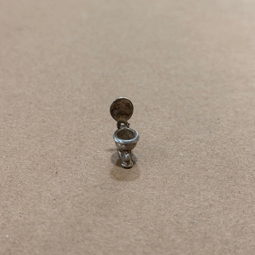 Sterling Articulated Toilet Charm Pendant