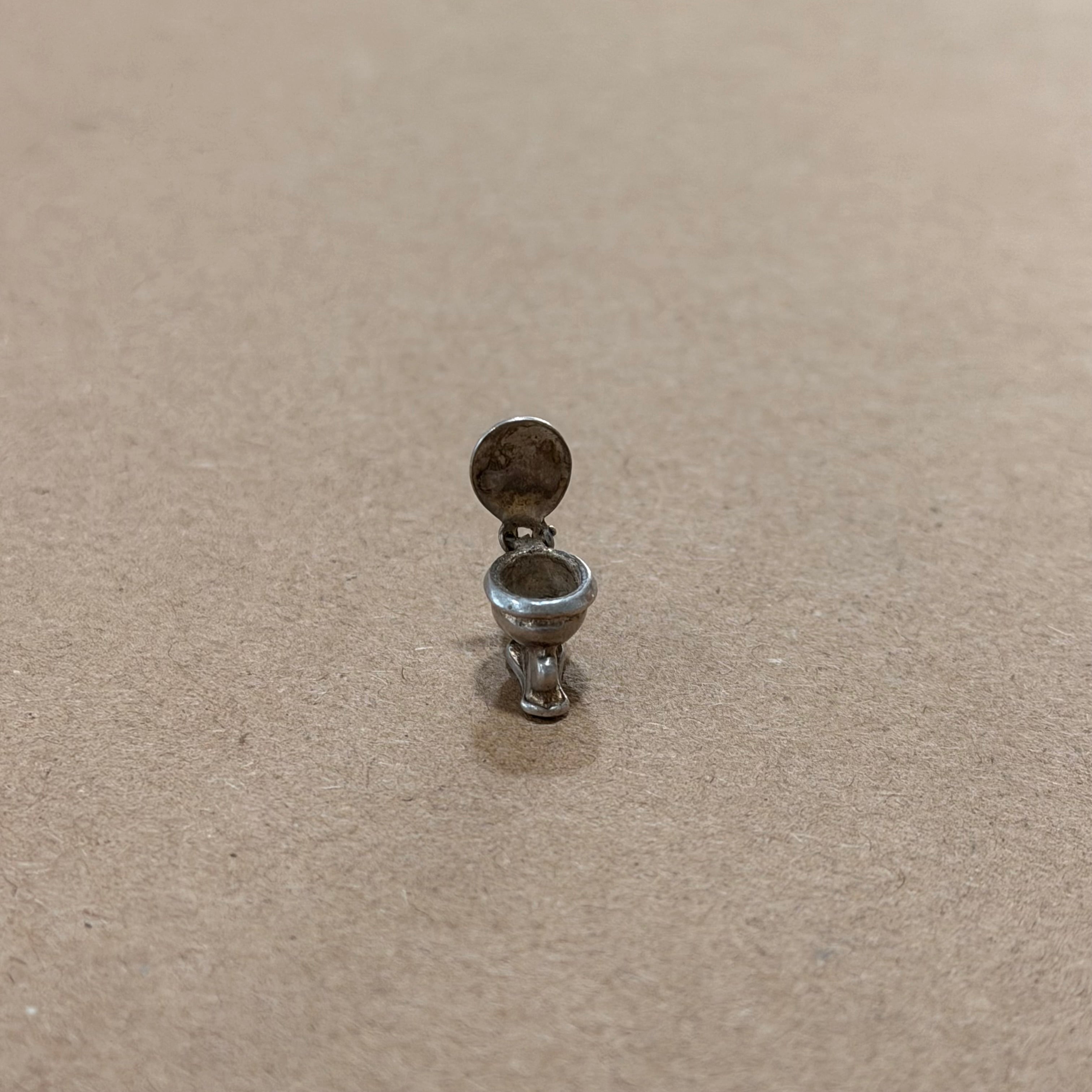 Sterling Articulated Toilet Charm Pendant