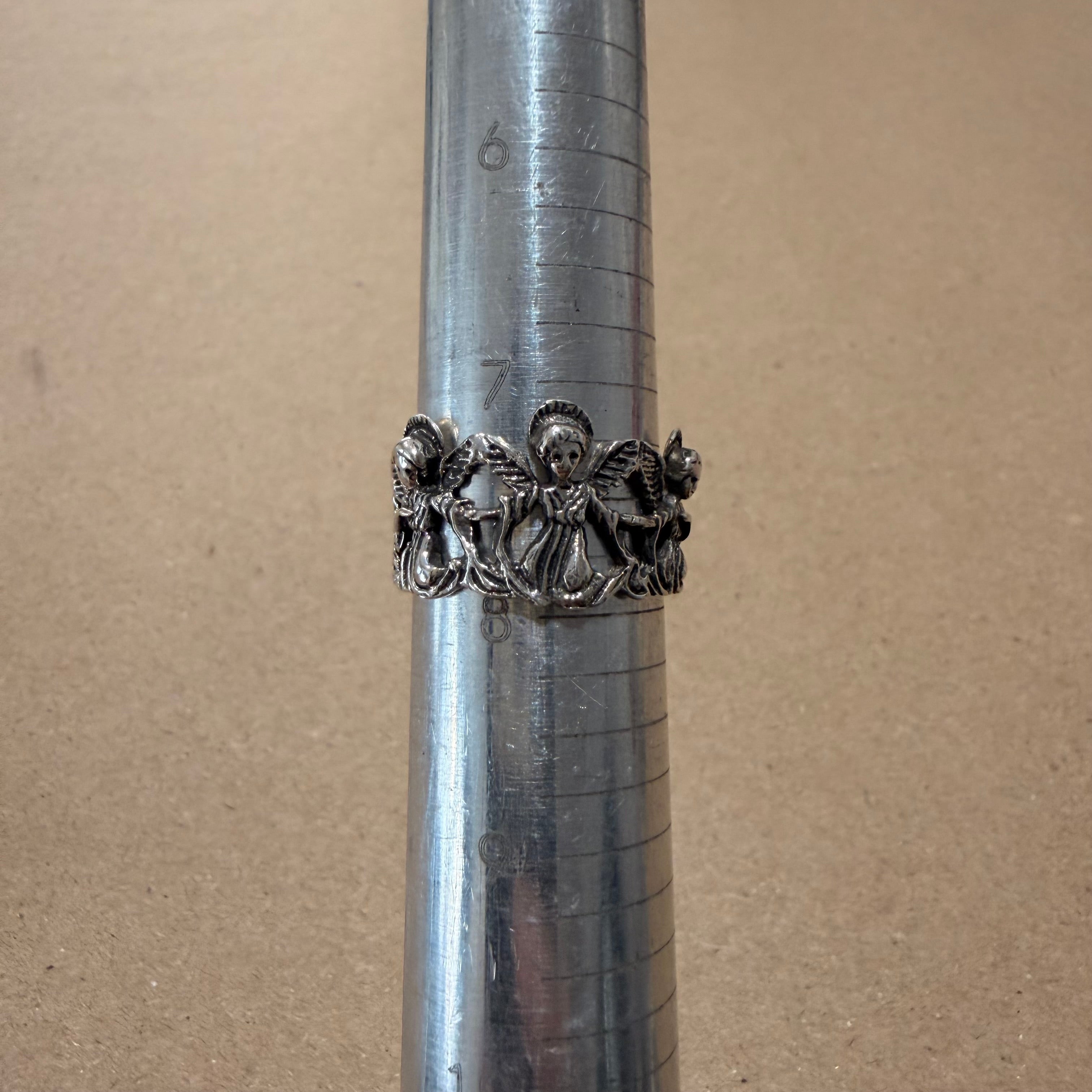Sterling Angel Crown Ring Sz 7.5