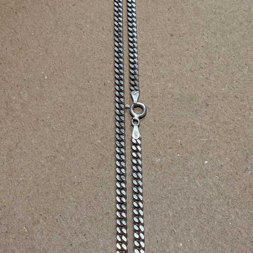 Sterling Cuban Curb Link Necklace 18 in