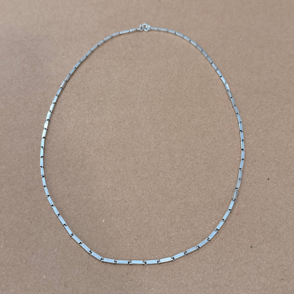 Sterling Bar Link Necklace 20 in