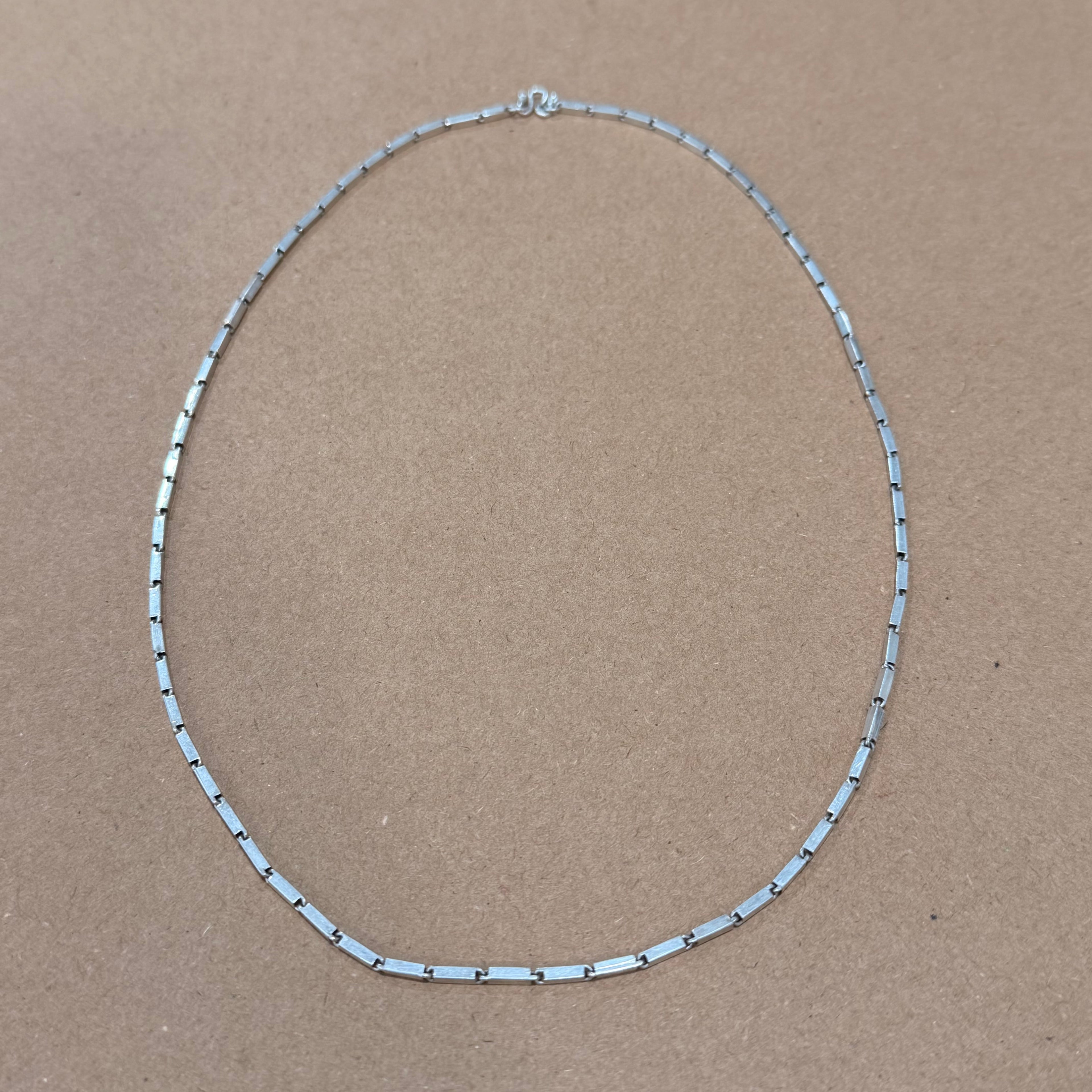 Sterling Bar Link Necklace 20 in